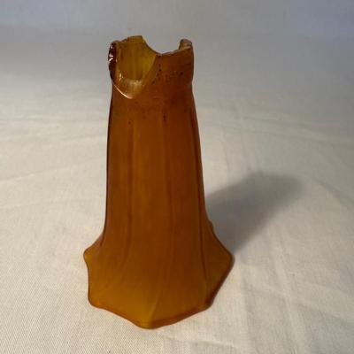 Lily Pad Lamp with Amber Glass Tulip Shade (LR-HS)