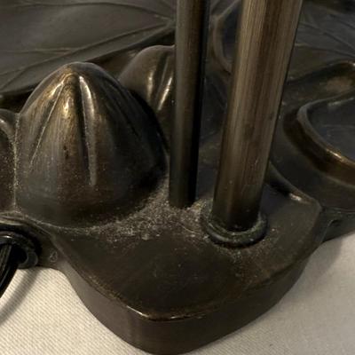 Lily Pad Lamp with Amber Glass Tulip Shade (LR-HS)