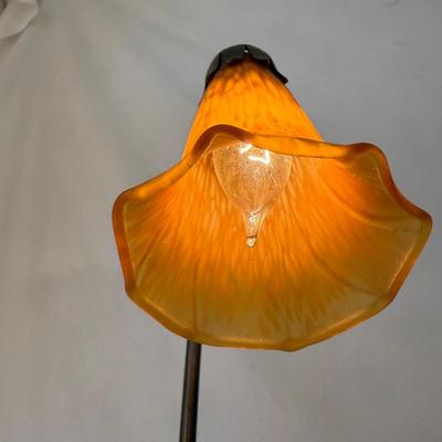 Lily Pad Lamp with Amber Glass Tulip Shade (LR-HS)