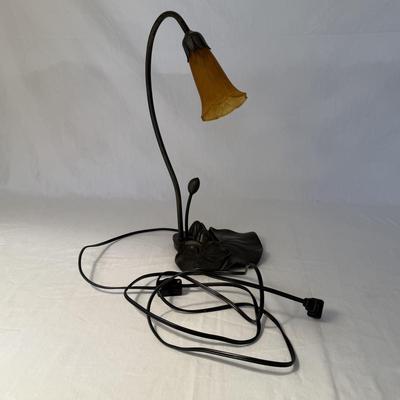 Lily Pad Lamp with Amber Glass Tulip Shade (LR-HS)