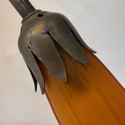 Lily Pad Lamp with Amber Glass Tulip Shade (LR-HS)