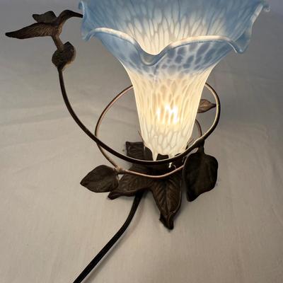 Hummingbird Lamp with Glass Trumpet Shade (DR-HS)