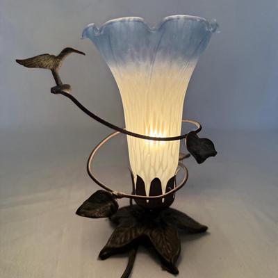 Hummingbird Lamp with Glass Trumpet Shade (DR-HS)