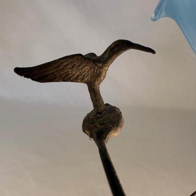 Hummingbird Lamp with Glass Trumpet Shade (DR-HS)