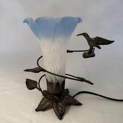 Hummingbird Lamp with Glass Trumpet Shade (DR-HS)