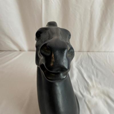 Pair of Black Ceramic Horse Head Sculptures (PB-HS)