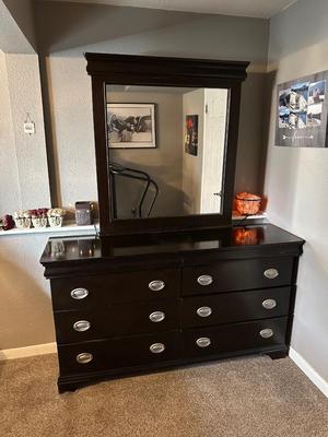 RIVERS EDGE 6 DRAWER DRESSER WITH MIRROR