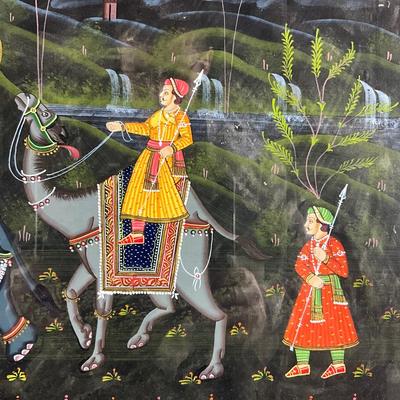 145 Original Hand-Painted Painting On Silk "Elephant Caravan"