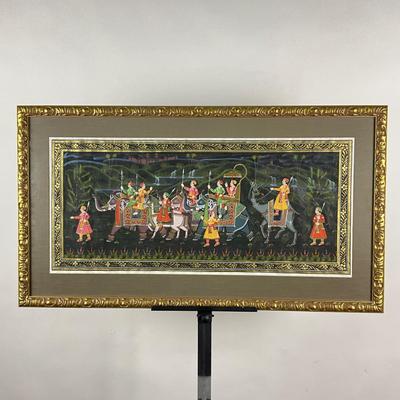 145 Original Hand-Painted Painting On Silk "Elephant Caravan"