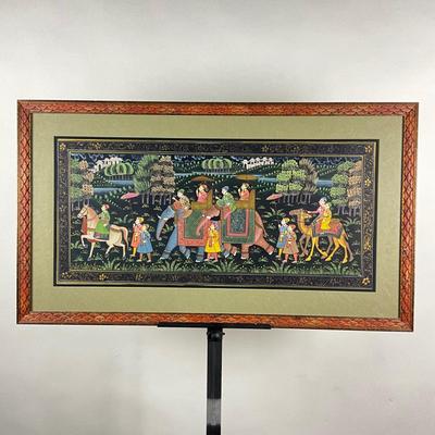 146 Original Hand-Painted Painting On Silk "The Caravan To Bombay"