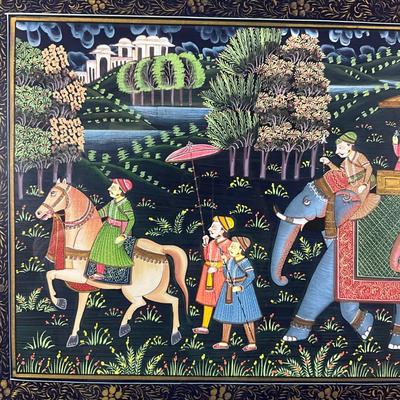 146 Original Hand-Painted Painting On Silk "The Caravan To Bombay"