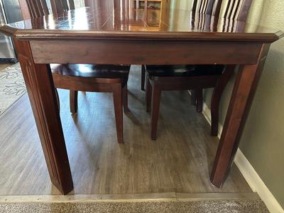 SOLID WOOD DINING TABLE WITH 2 ARM CHAIRS AND 4 SIDE CHAIRS