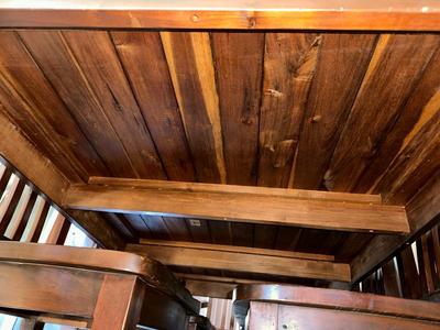 SOLID WOOD DINING TABLE WITH 2 ARM CHAIRS AND 4 SIDE CHAIRS