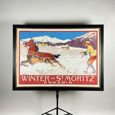152 Lithograph Poster "Winter In Saint Mortiz" Engadin By A. Christohel