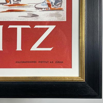 152 Lithograph Poster "Winter In Saint Mortiz" Engadin By A. Christohel