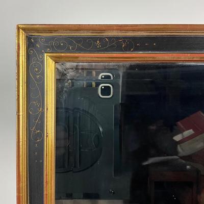 159 Beveled Mirror With Gold & Black Frame