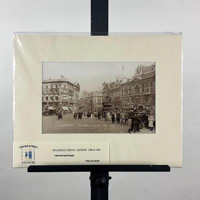 169 Unframed Historical London: Sepia Photo “Piccadilly Circus” C: 1920 Hand-Printed