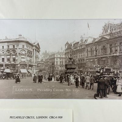 169 Unframed Historical London: Sepia Photo “Piccadilly Circus” C: 1920 Hand-Printed