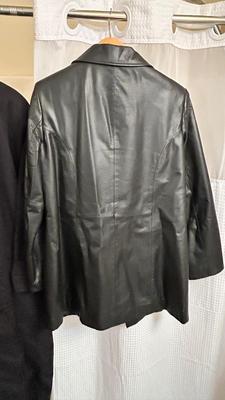 WOMENS PRESTON & YORK LEATHER BLAZER AND NEW YORK HARBOR RAIN COAT