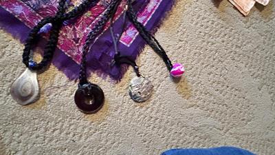 WOMENS SCARVES, NECKLACES, A SHIRT. AND TRAVEL POUCH