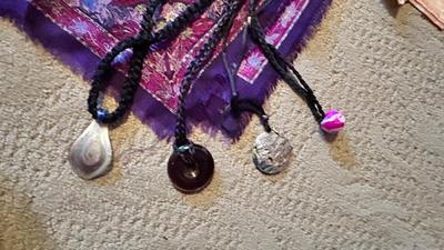 WOMENS SCARVES, NECKLACES, A SHIRT. AND TRAVEL POUCH