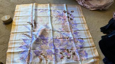 WOMENS SCARVES, NECKLACES, A SHIRT. AND TRAVEL POUCH