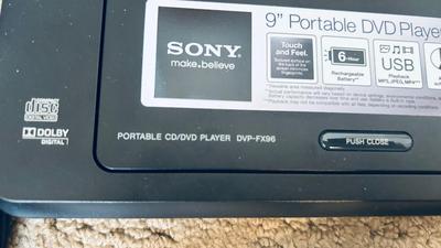 ITS A “SONY” LOT OF GOODS, A PORTABLE DVD PLAYER, WALKMAN CD PLAYER AND TRANSISTOR TYPE RADIO