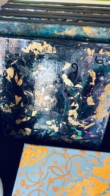 ART EASEL, PAINT BRUSHES GALORE, AND CANVASES FOR REPURPOSING OR HANGING ON YOUR WALL