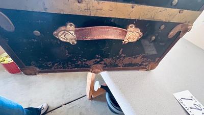 U.S. 1942 MILITARY CRATE, AND ANTIQUE CHEST