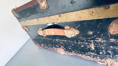 U.S. 1942 MILITARY CRATE, AND ANTIQUE CHEST