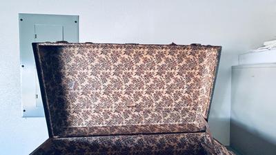 U.S. 1942 MILITARY CRATE, AND ANTIQUE CHEST