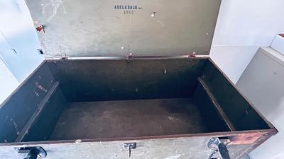 U.S. 1942 MILITARY CRATE, AND ANTIQUE CHEST
