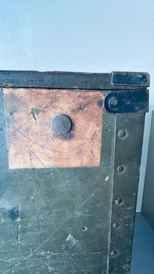 U.S. 1942 MILITARY CRATE, AND ANTIQUE CHEST