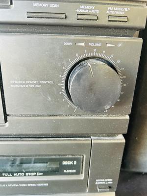 PANASONIC HOME STEREO WITH CASSETTE DECK AND RECORD PLAYER