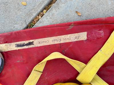 50” TREE SPAD COVER, A TREE BALL TOTE LIFTER AND EXTENSION CORDS