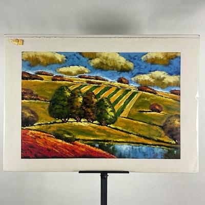 174 Oil On Paper Landscape Signed By Russian Artist Sergey Cherep