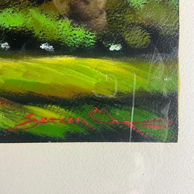 175 Oil On Paper Of Tree Landscape Signed By Russian Artist Sergey Cherep