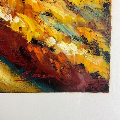 176 Oil on Paper Of Path With Clouds By Russian Artist Sergey Cherep