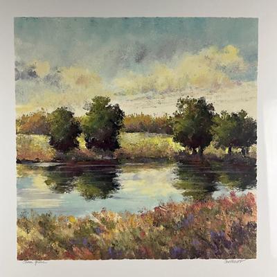 180 Original Mono print by Peggy Corthouts “Cedar Grove”