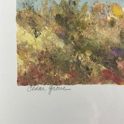 180 Original Mono print by Peggy Corthouts “Cedar Grove”