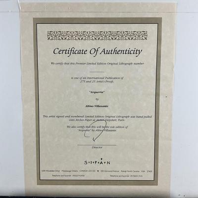 181 Limited Edition Lithograph "The Courtyard" Signed And Numbered By Altino Villasante