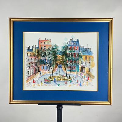 185 Framed And Matted Water Color Signed "Paris Scene"