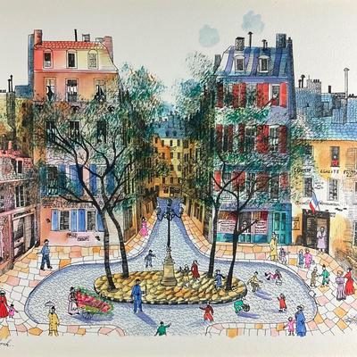 185 Framed And Matted Water Color Signed "Paris Scene"