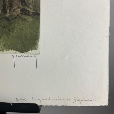 188 Flemish Hand Colored Etching Signed & Numbered #152/350 "Bruges" Trees, Canal & Architecture R. Hebbelinck