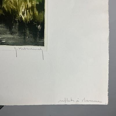 189 Flemish Hand-Printed Etching Signed & Numbered #128/350 Scene With Windmill By R. Hebbelinck