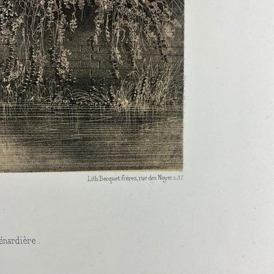 191 Lithograph Of A Castle "Chateau Des Reaux" Chateaux De La Vallee De La Loire By Victor Petit