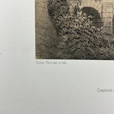 191 Lithograph Of A Castle "Chateau Des Reaux" Chateaux De La Vallee De La Loire By Victor Petit