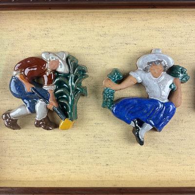 197 Moravian Pottery Tiles in Shadow Box