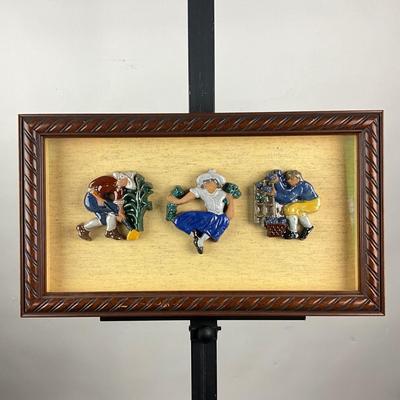 197 Moravian Pottery Tiles in Shadow Box