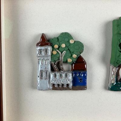 198 Moravian Pottery Tiles in Shadow Box